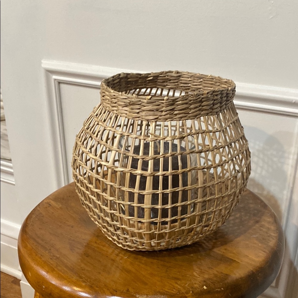 Wicker Sea grass candle holder